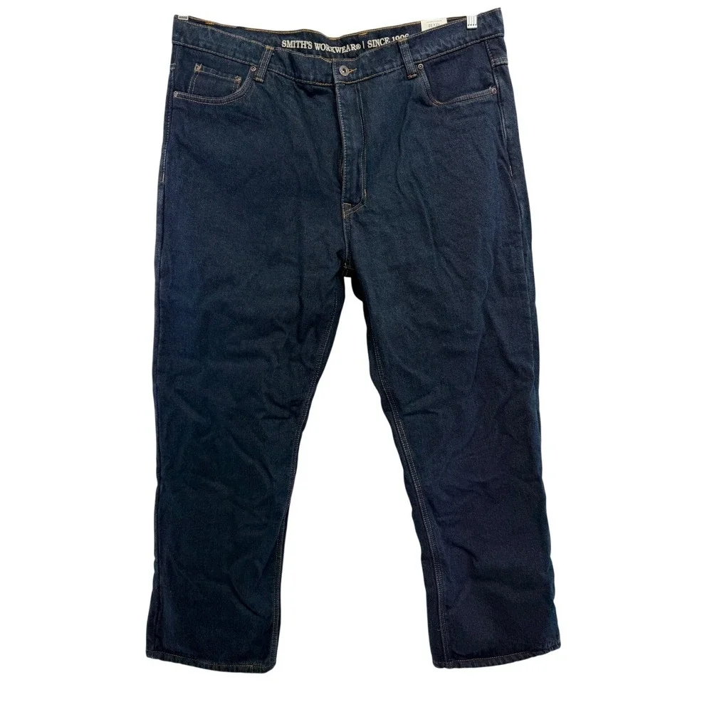 Smiths Workwear Mens 42x32 Relaxed Fit Fleece Lined‎ 5 Pocket Denim Jeans (HH11)
